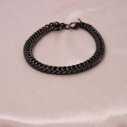Men's Black Chain Bracelet in Stainless Steel & 22 cm, Classic Jewelry, Modern Stainless Steel Jewelry |  Perfect Gift for Boyfriend or Dad