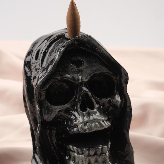 Unique Black Backflow Incense Holder | Gothic Decoration for Meditation Lovers, Smoke Fountain for Backflow Incense, Unique Ash Catcher