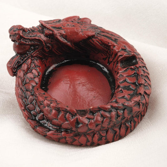 Brown and Red Dragon Ashtray, Funky Mythic Smoke Tray  Outdoor Cool Ashtray Lid for Smokers – 9x10cm Handmade HEAVY ITEM 1LBS