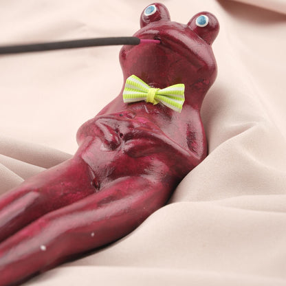 Resting Frog Incense Stick Holder, Unique Ashtray for Incenses, Frog Decor for Meditation Lovers, Unique Gift | Free Incense Stick Included