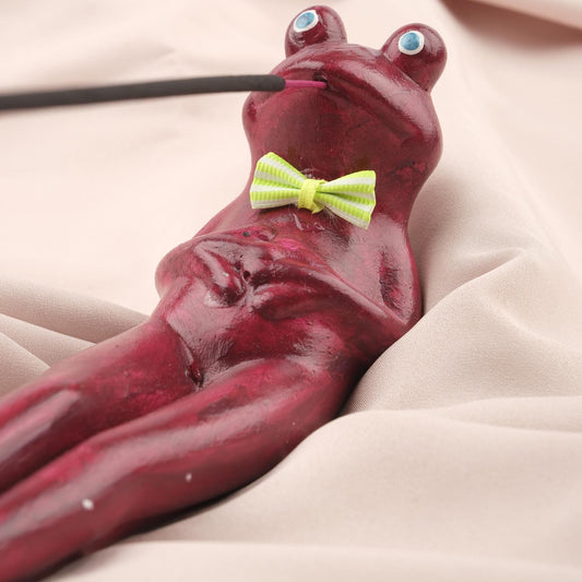Resting Frog Incense Stick Holder, Unique Ashtray for Incenses, Frog Decor for Meditation Lovers, Unique Gift | Free Incense Stick Included