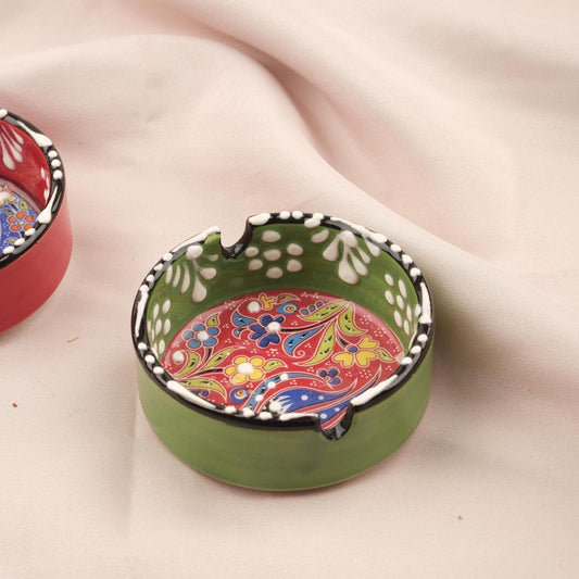 Buy1 Get1 | Handmade, Antique Looking Vintage Style Ashtray in Bold Green