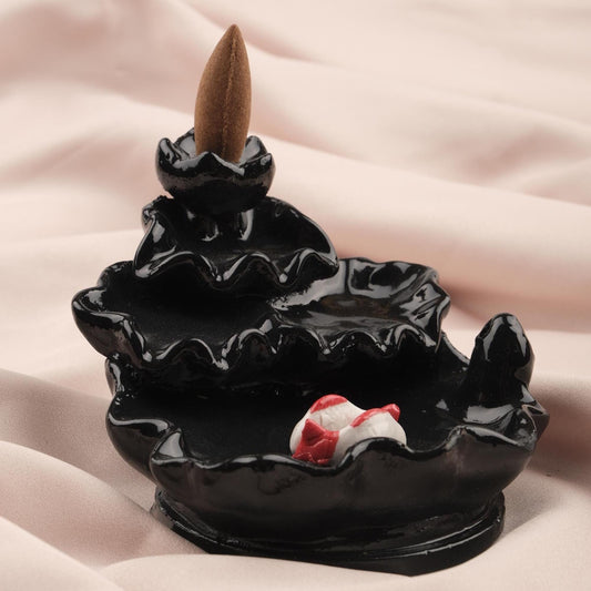 Koi Fish Pond Backflow Incense Burner, Ash Lid for Meditation Incense, Aromatherapy Decoration for Backflow Incense & Cone, Unique Gift Idea