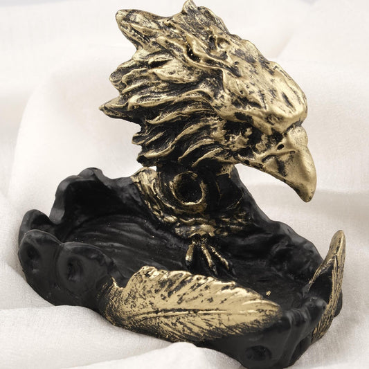 Eagle Ashtray, Black and Gold Smoking Decoration, Unique Accessories for Smokers | Gift for Husband  Maximalist Smoking Lid WEIGHS 1LB