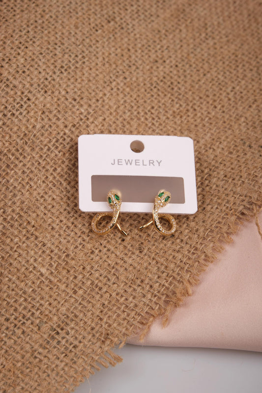 Gold Snake Hoop Earrings For Women, Serpent-Inspired Minimalist Jewelry, Hypoallergenic Brass Statement For The Bold Soul