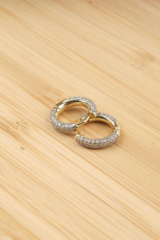 Baguette Cut and Minimalist  Hoop Earrings Gold & Diamond Hypoallergenic Lightweight Sparkling Everyday Jewelry Gift for Women