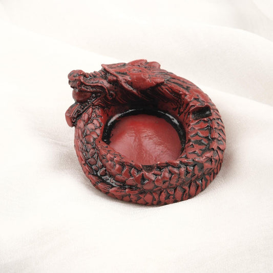 Brown and Red Dragon Ashtray, Funky Mythic Smoke Tray  Outdoor Cool Ashtray Lid for Smokers – 9x10cm Handmade HEAVY ITEM 1LBS