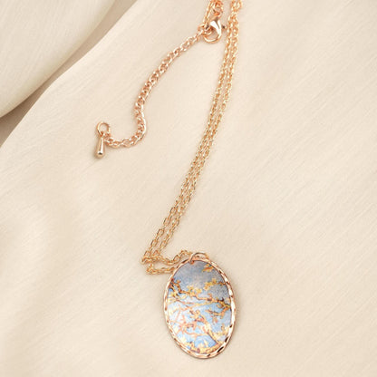 Vincent van Gogh "Almond Blossoms" Necklace in Pure Copper, Artistic Pendant & Adjustable Chain, Handmade Antique Looking Vintage Style Gift