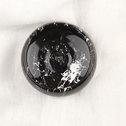 Small Black And White Marble Ceramic Palo Santo Holder  Authentic Ash Catcher Plate For Rituals And Cleansing  13x13x2cm Meditation Ash Lid