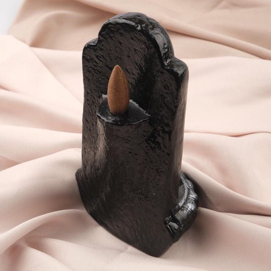 Gray Lion Backflow Incense Holder, Smoke Fountain for Incense Cones, Smoke Waterfall Ash Catcher, Unique Meditation Accessories | Zen Garden