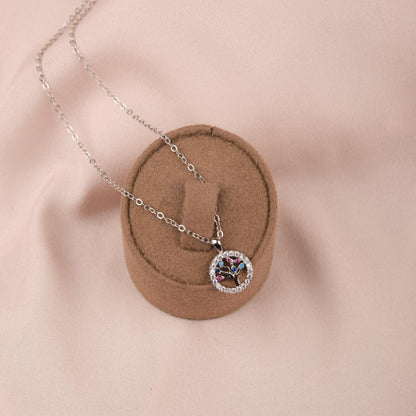 Tree Of Life Pendant Necklace In Silver, Minimal Brass Jewelry, Spiritual Spring And Summer Gift For Women, Gentle Care