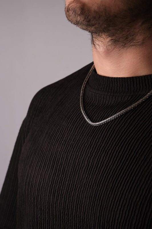 Silver Chain Choker for Men & 55 cm | Perfect for Everyday or Street Wear | Stylish Gift for Boyfriend or Friend  | Modern Jewelry for Men