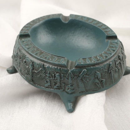 Gray Egyptian Art Ashtray, Authentic Decoration for Smokers, Cigarette Lid and Holder | Ancient Art Smoking Accessories WEIGHS 1LB