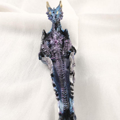 Blue Resting Dragon Incense Stick Holder | Feng Shui Aromatherapy Tray For Smudge Or Meditation | 20x5x6cm Positive Energy and Meditation