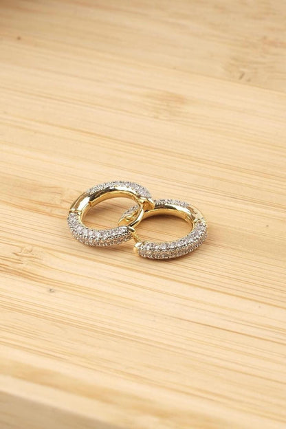 Baguette Cut and Minimalist  Hoop Earrings Gold & Diamond Hypoallergenic Lightweight Sparkling Everyday Jewelry Gift for Women