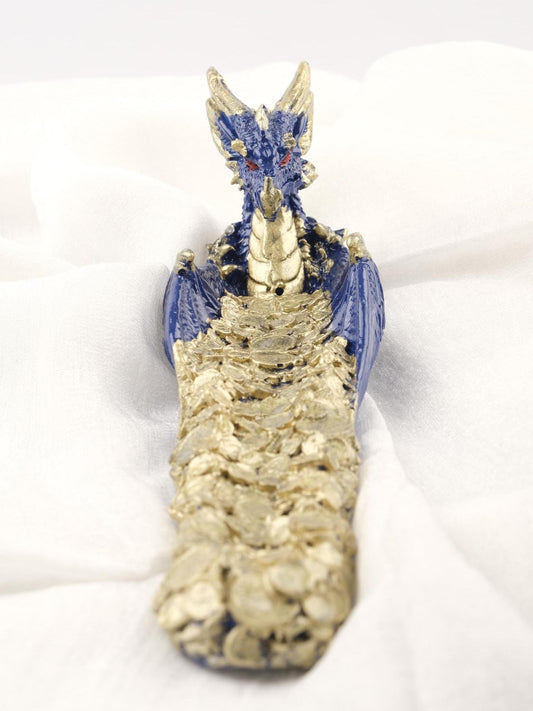 Money Flow Dragon Incense Stick Holder | Golden Mythic Manifestation Aromatherapy  Feng Shui  Tray | Authentic Meditation Decor 25x6x7cm