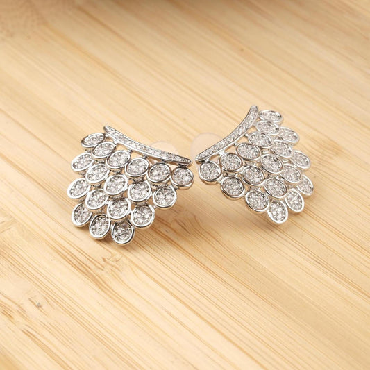 Queen’s Crown Multi Stone Silver Stud Earrings For Women, Elegant Colorful Crystal Studs, Regal And Sparkling Jewelry Gift For Her