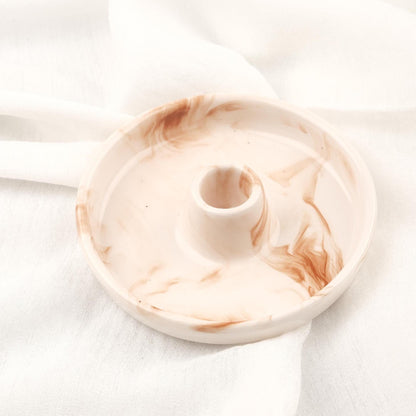 Creme And Coffee White Ceramic Palo Santo Holder with Stick, Energy Cleansing Ash Catcher For Smudge Or Aromatherapy  14x14x2cm Sandal Tray
