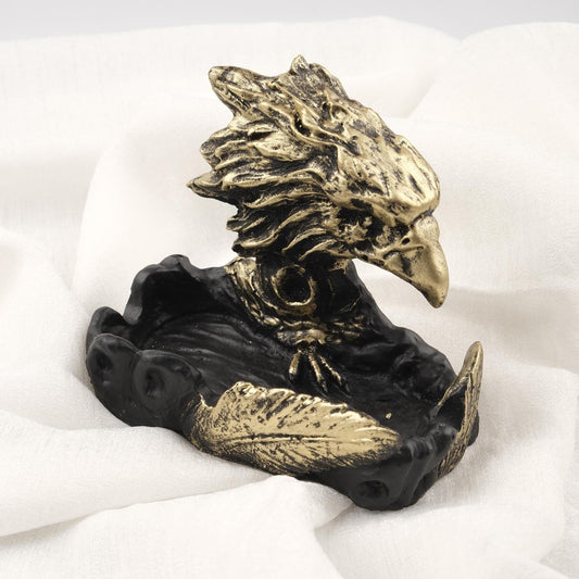Eagle Ashtray, Black and Gold Smoking Decoration, Unique Accessories for Smokers | Gift for Husband  Maximalist Smoking Lid WEIGHS 1LB