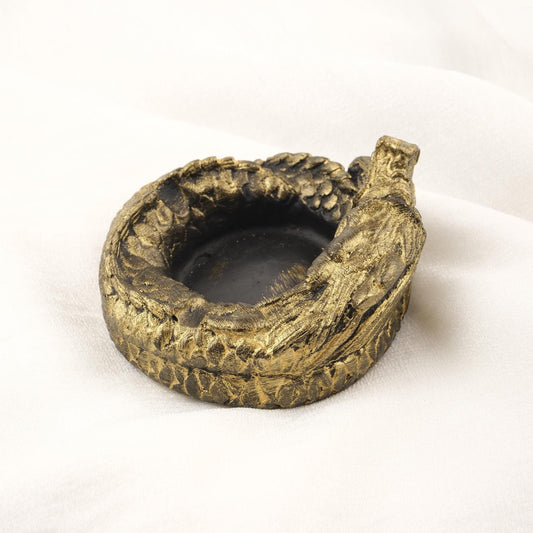 Handmade Black and Gold Dragon Ashtray, Mythic Ancient Vibe Cool Vintage Smoking Accessories Gift Cigarette Accessories and Gift WEIGHS 1LB