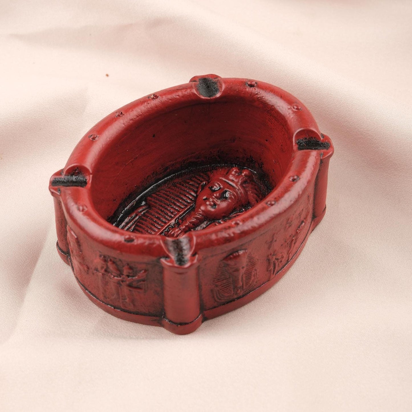 Mini Egyptian Ashtray, Vintage Looking Pharoah Ancient Art Ash Tray, Cigarette Lid for Smokers, Unique Smoking Accessories to Gift