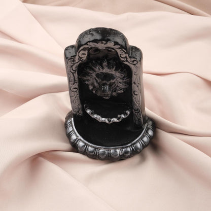 Gray Lion Backflow Incense Holder, Smoke Fountain for Incense Cones, Smoke Waterfall Ash Catcher, Unique Meditation Accessories | Zen Garden