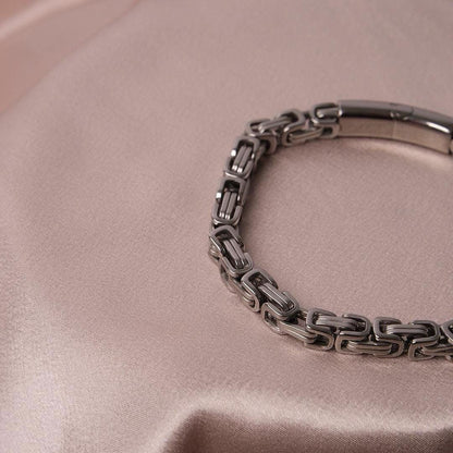 Silver Chain Detailed Bracelet for Men & 22 cm, Rugged Charm Meets Minimalist Design | Perfect for Daily Wear | Great Gift for Stylish Men