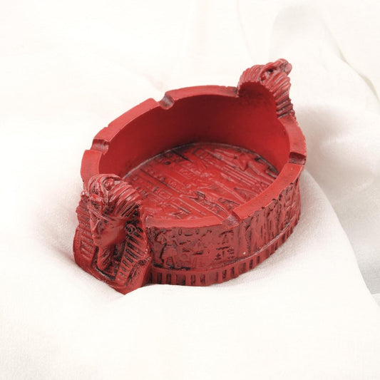 Red Pharaoh Ashtray | Ancient Egypt Gods Style  Funky Cool Ashtray Lid, Vintage Smoking Gift – 10x15cm Handmade HEAVY ITEM 1LBS
