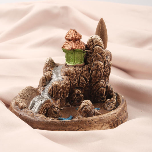 Castle & Beach Backflow Incense Burner in Unique Style , Yoga Lovers' Accessories, Backflow Incense Holder with Starfish and River