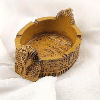 Pharaoh Ashtray | White , Vintage Egyptian Style  Spiritual and Meditative Style Mythic Smoking Accessories 10x15cm Handmade HEAVY ITEM 1LBS