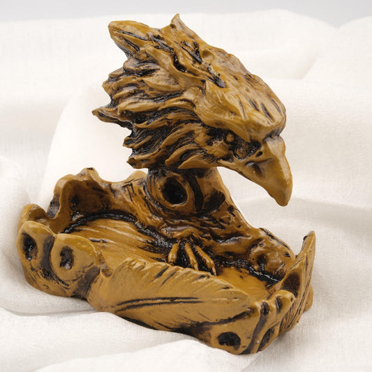 Green Eagle Ashtray, Handmade Cigarette Lid for Smokers, Unique Smoking Decoration | Gift for Husband, Mythic Cool Ash Catcher WEIGHS 1LB