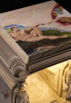 Karyatid Column Lamp with Medusa Details & Creation of Adam Prints and Sandro Boticelli