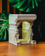 Karyatid Column Lamp with Medusa Details & Creation of Adam Prints and Sandro Boticelli