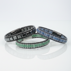 Unisex Gemstone Beaded Leather Bracelets with Titanium Lock