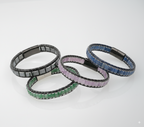 Unisex Gemstone Beaded Leather Bracelets with Titanium Lock