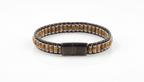 Unisex Gemstone Beaded Leather Bracelets with Titanium Lock