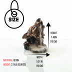 Gold & Black Resin Howling Wolf Backflow Incense Burner