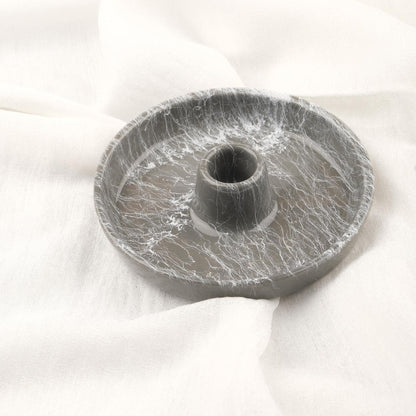 Sky Gray And White Oval Palo Santo And Smudge Holder | Handmade Ceramic Energy Cleansing Dish | 13x13x9cm Sandal Stick Holder Authentic Gift