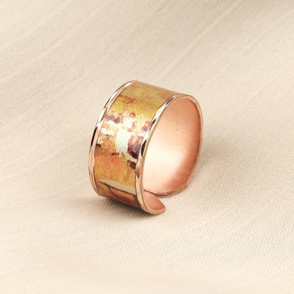 Vincent van Gogh “Café Terrace at Night” Ring in Pure Copper, Adjustable Artistic Design | Handmade Antique Looking Vintage Style Hers Gift