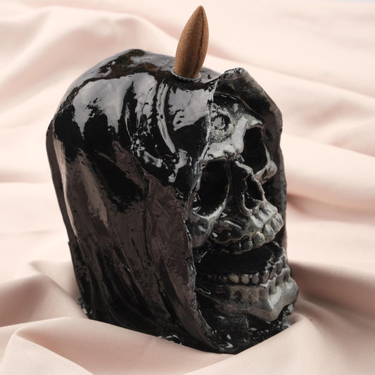 Unique Black Backflow Incense Holder | Gothic Decoration for Meditation Lovers, Smoke Fountain for Backflow Incense, Unique Ash Catcher