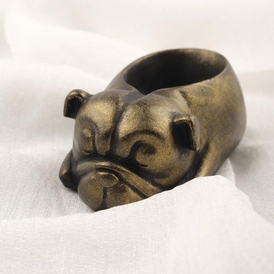 Gold Sleeping Dog Ashtray, Smoking Lid for Dog Lovers, Unique Gift Idea for Husband, Cigarette Holder for Smokers WEIGHS 1LB