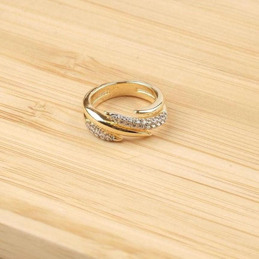 Minimal Diamond Baguette Ring for Little Finger Design, Hypoallergenic Dainty Stackable Chic Gold Plated Jewelry Gift for Women, Elegant