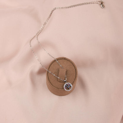 Tree Of Life Pendant Necklace In Silver, Minimal Brass Jewelry, Spiritual Spring And Summer Gift For Women, Gentle Care