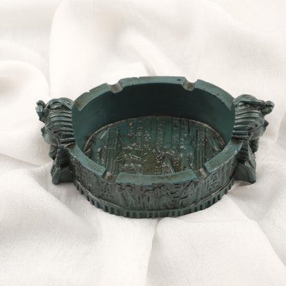 Pharaoh Ashtray | Dark Green , Mythic Ancient Smoke Accessory  Funky Vintage Ashtray Gift – 10x15cm Handmade Handmade HEAVY ITEM 1LBS