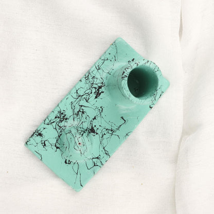 Gray And Black Epoxy Marble Design Palo Santo Holder | Ash Catcher Plate For Cleansing Or Smudge | 13x7x8cm