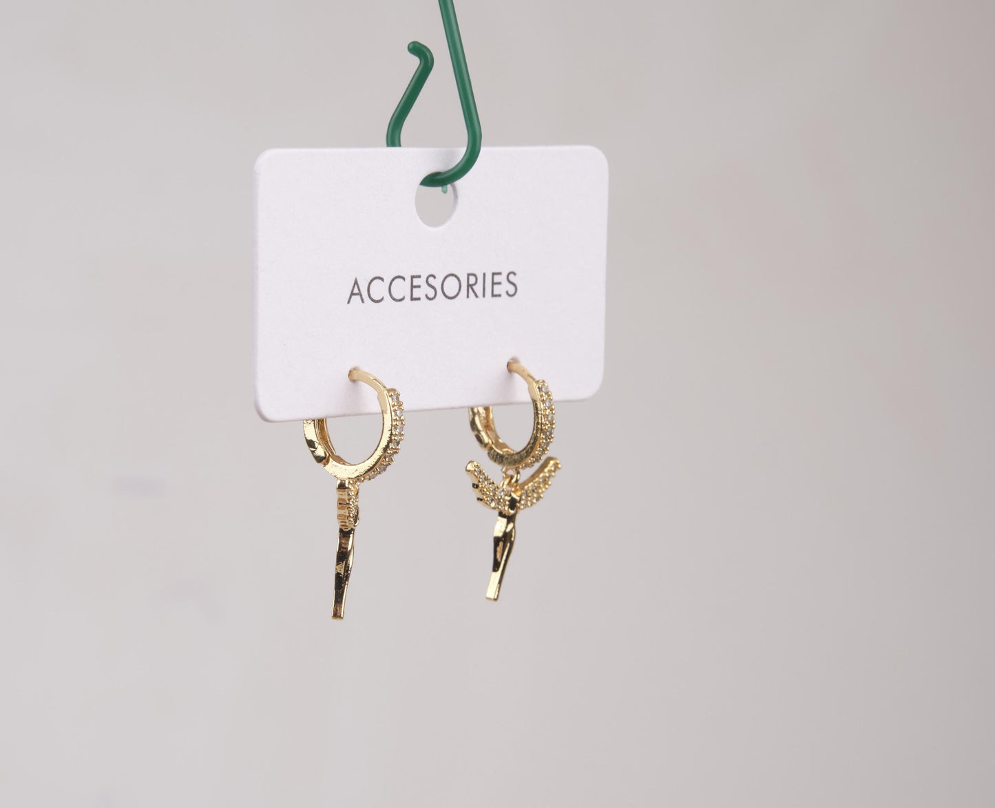 Gold Fairy Angel Hoop Earrings, Radiant And Spiritual Jewelry For Women, Gentle Minimal Charm Made In Brass