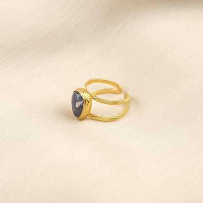 Stone of Wisdom & Logic | Handmade Sodalite Ring, Antique Looking And Vintage Style Adjustable Ring, Gemstone Artistic Diamond Ring Gift