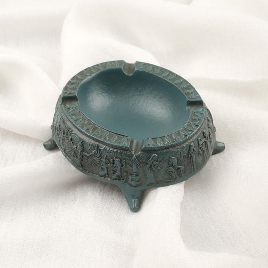 Gray Egyptian Art Ashtray, Authentic Decoration for Smokers, Cigarette Lid and Holder | Ancient Art Smoking Accessories WEIGHS 1LB