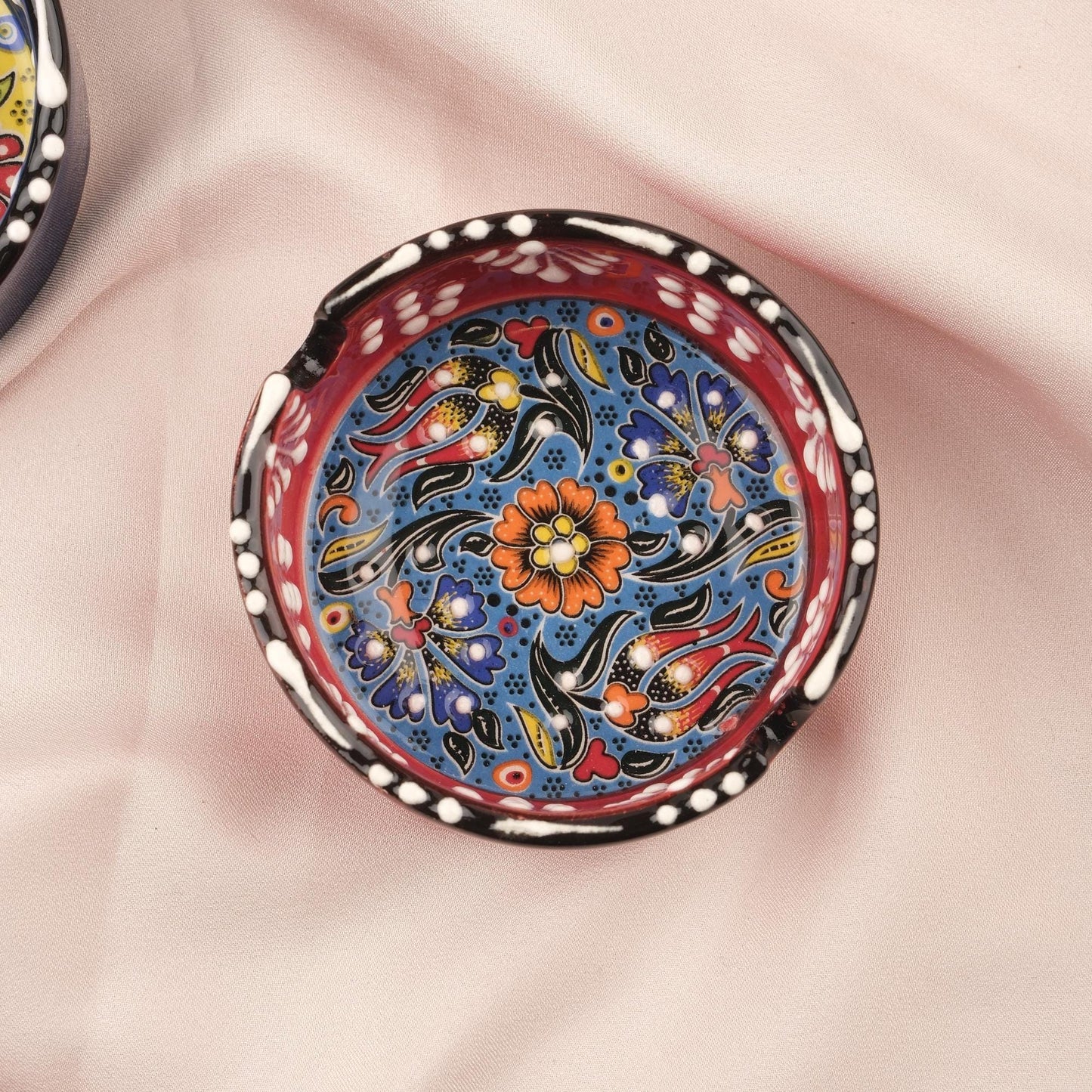 Buy1 Get1 Antique Ashtray in Red and Navy Blue, Authentic & Vintage Smoking Accessories, Art Deco Ash Tray, Cigarette Lid Gift for Smokers
