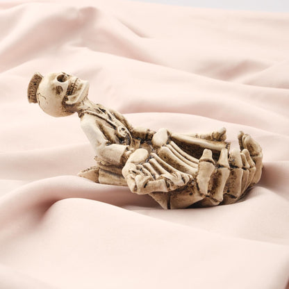 Skull & Marijuana Leaf Ashtray in White, Gothic and Hippie Gift for Smokers | Vintage Cigarette Lid | Skeleton | Unique Smoking Accessories
